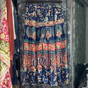 Bohemian Wide Leg Palazzo Pants — Navy Multi